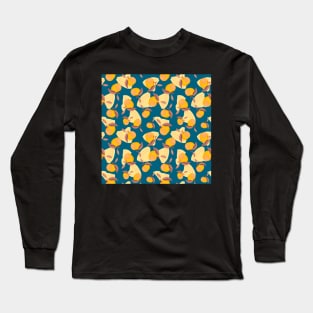 Tangerines orange brown turquoise Long Sleeve T-Shirt